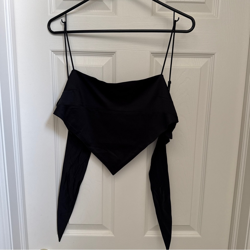 Danielle Bernstein Handkerchief Top Satin size Medium black